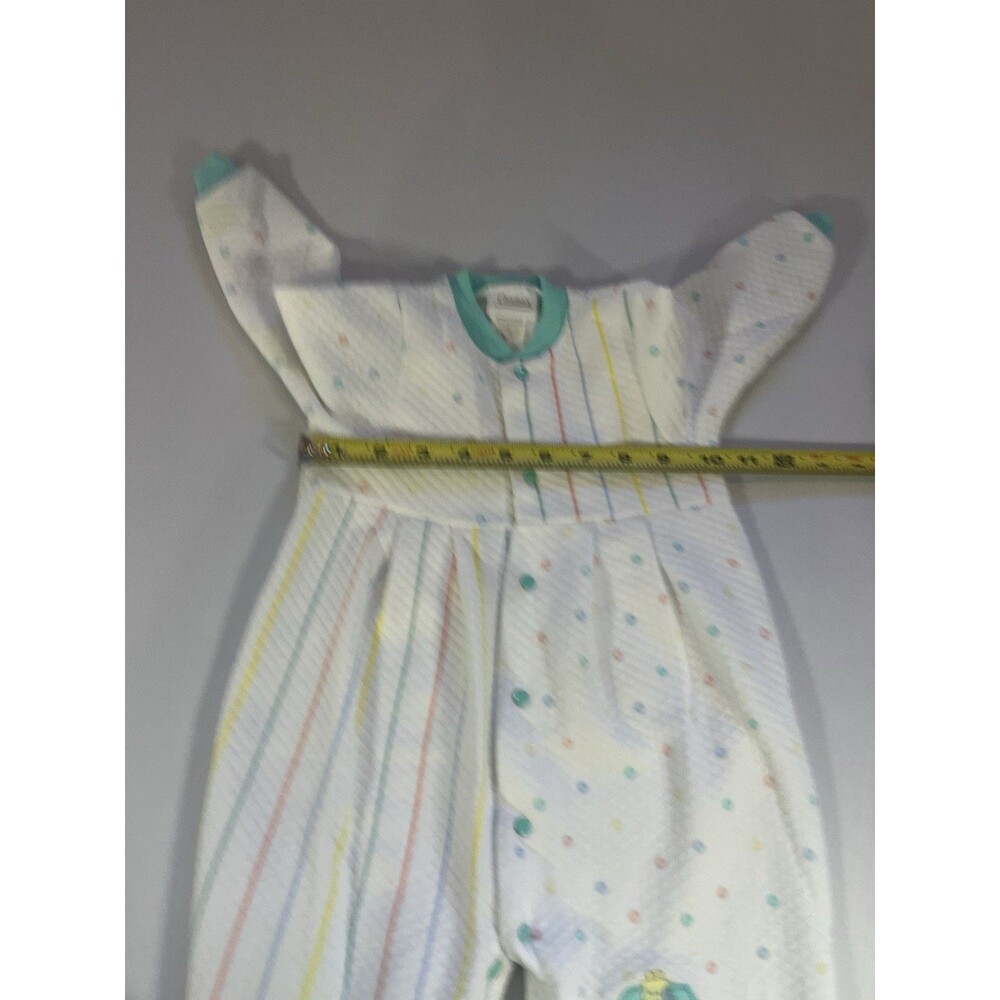 Vintage Carter’s Quilted Baby Sleeper One-Piece Pastel Stripe Footed - Picture 11 of 12